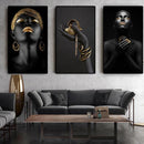 African Woman Posters and Prints Wall Art Black Hands Holding Silver Jewelry Canvas Painting Wall Pictures For Living Room Decor