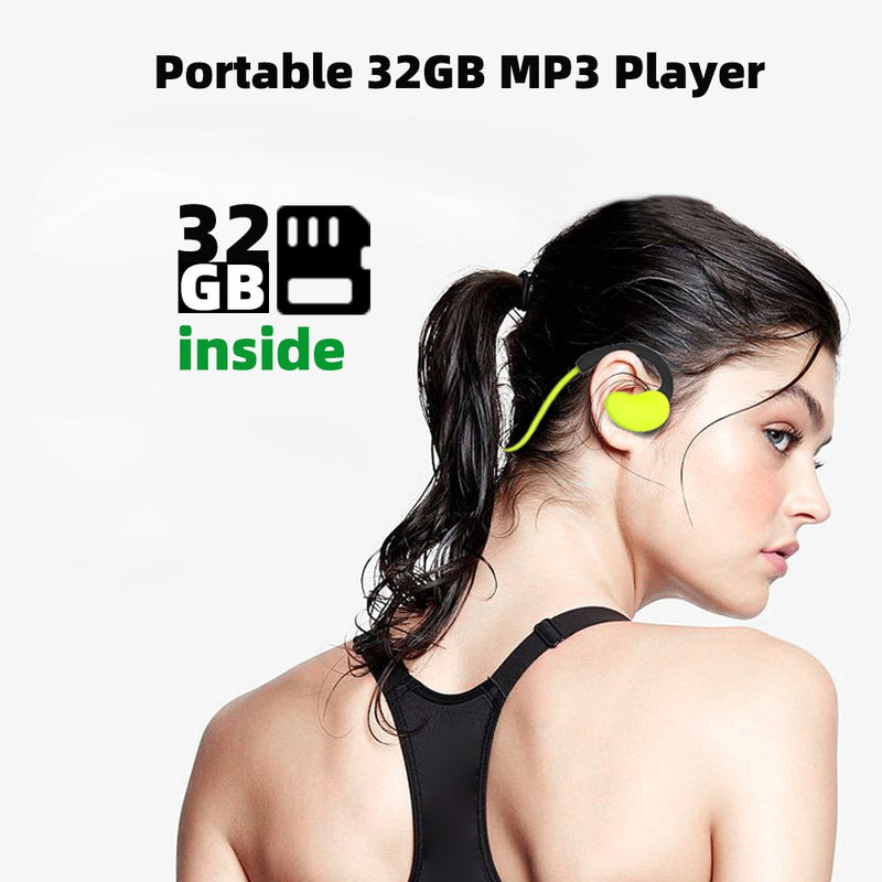 Arikasen Sport MP3-Player-Kopfhörer 32 GB Wasserdichter Bluetooth-Kopfhörer 10 Stunden kabelloses Headset mit Stereomikrofon