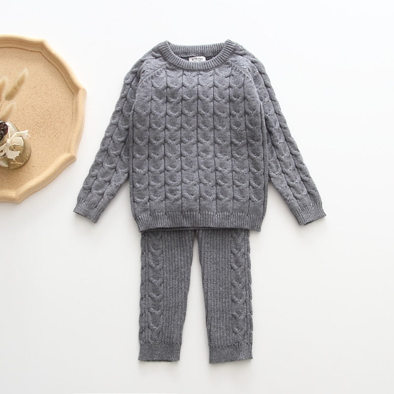 Baby Clothing Set Knitting Pullover Baby Girls Clothes Toddler Boys Clothes  Sweater and Pants Baby Set Kids Boutique Clothes