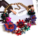 Statement Premium Halskette Zubehör Hochwertige handgemachte Mode Bunte Kristalle Strass Halsketten Schmuck für Frauen