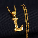 Anniyo A-Z Small Letters Necklaces Women/Girl Gold Color Initial Pendant Thin Chain English Letter Jewelry Alphabet Gift