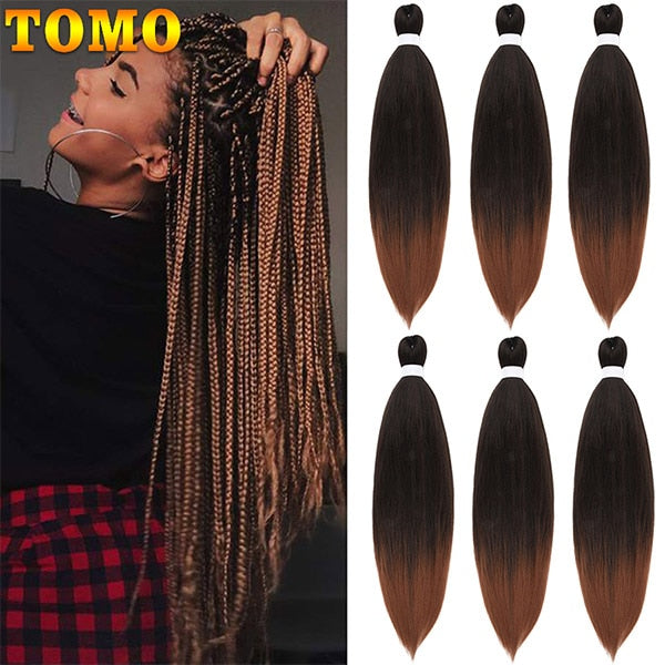 TOMO vorgestrecktes Flechthaar synthetisches langes professionelles Haar zum Flechten von Twist Itch Free Hot Water Setting Yaki Wave Hair