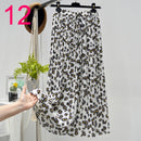 Summer Skirts Womens 2022 New Vintage Floral Print Chiffon Pleated Skirt Elastic High Waist Casual Midi Skirt Women Clothes Jupe