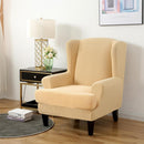 Wing back Chair Cover Jacquard Spandex Stretch Slipcovers for office Chairs Stylish 2 Piece Set With Elastic Band