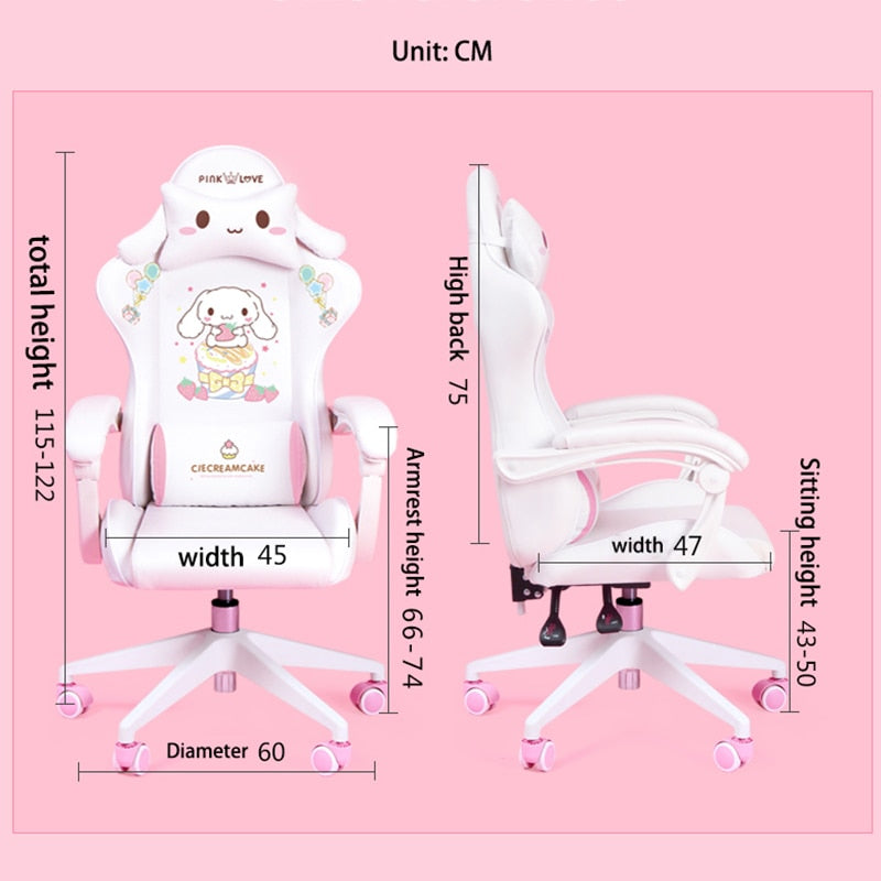 Pink Magic Gaming Chair Girl Game Competitive Rotating Chair Home Liftable Computer Chair Fashion Comfortable Anchor Live Chair