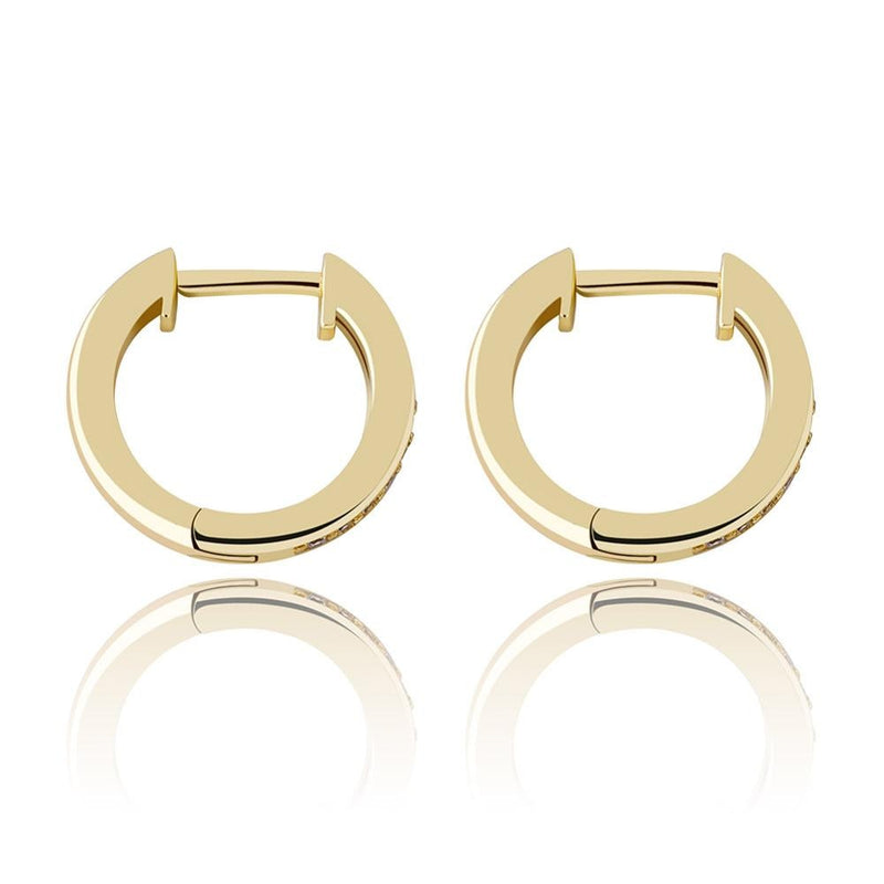 TOPGRILLZ, pendientes redondos de Plata de Ley 925 de 12mm, pendientes de Zirconia cúbica Micro pavé, joyería de moda, regalo para mujer