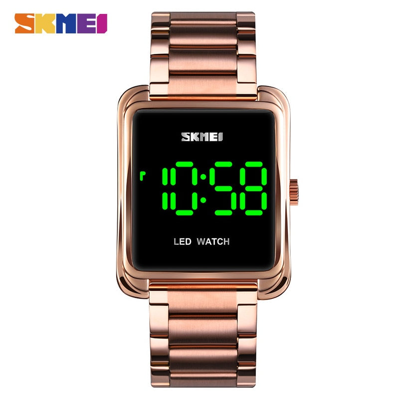 SKMEI LED Display Men Digital Wrist Watches 2020 Top Brand Luxury Stainless Steel Waterproof Male Clock Relogio Masculino 1505