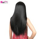 26" Long Straight Wig Synthetic Lace Wigs For Black Women Heat Resistant Nature Black Middle Part Hair Expo City