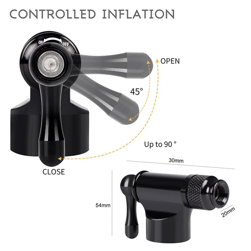 WEST BIKIING CO2 Pump Bike Mini Hand Pump MTB Road Bicycle Air Inflator Schrader Presta Valve Adapter Ball Cycling Accessories