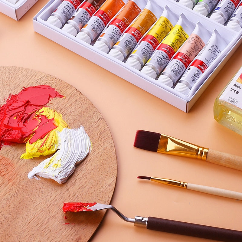 12/18/24Color Professional 12ml Oil Paint Set for Artist Oil Painting Drawing Art Color Paint Supplies