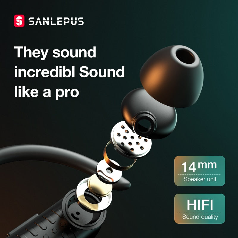 SANLEPUS Bluetooth-Kopfhörer TWS 5.0 LED-Display Drahtlose Ohrhörer Stereo-Kopfhörer für Xiaomi In Ear Phone Gaming Sport Headset