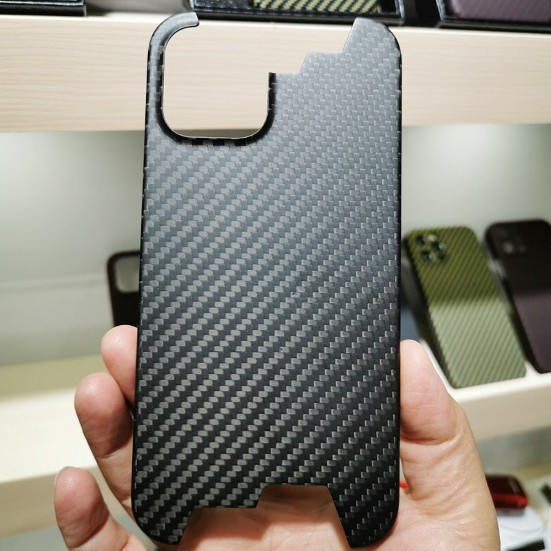 Carbon fiber case For iPhone 12mini 12 Pro Max Ultra-thin, ultra-light, high-strength protective sleeve half-enclosed hard shell