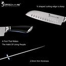 SOWOLL Cooking Kitchen Knife Tools Handmade Stainless Steel Knife 7 inch Japanese Cooking Knife Santoku Salmon Sushi Knife Gift