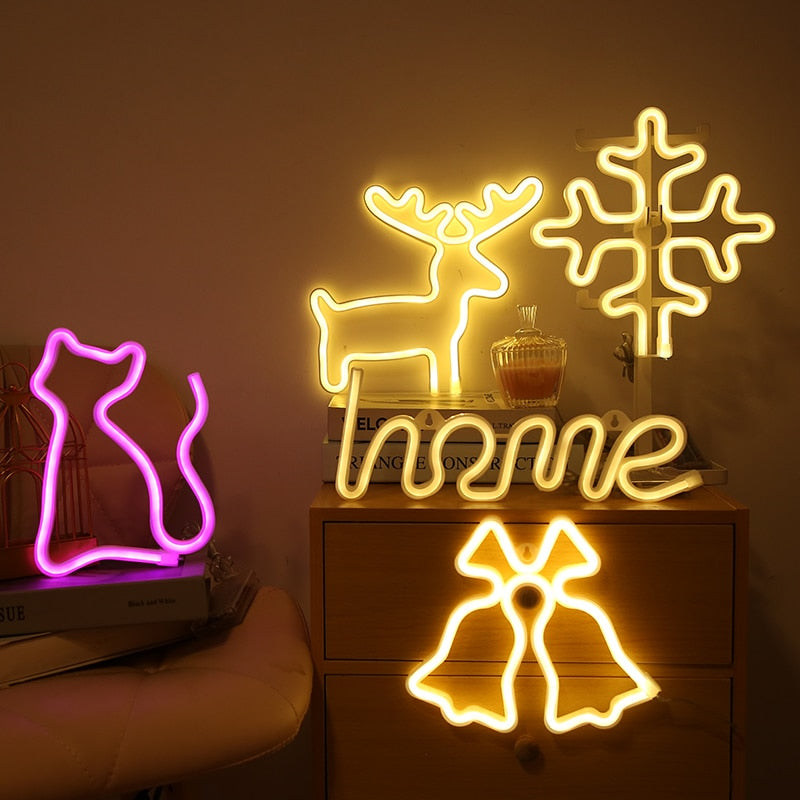 Led Neon Light Colorful Rainbow Art Sign Hanging Night Lamp For Home Party Wedding Bedroom Decoration Xmas Gift Neon Lamp