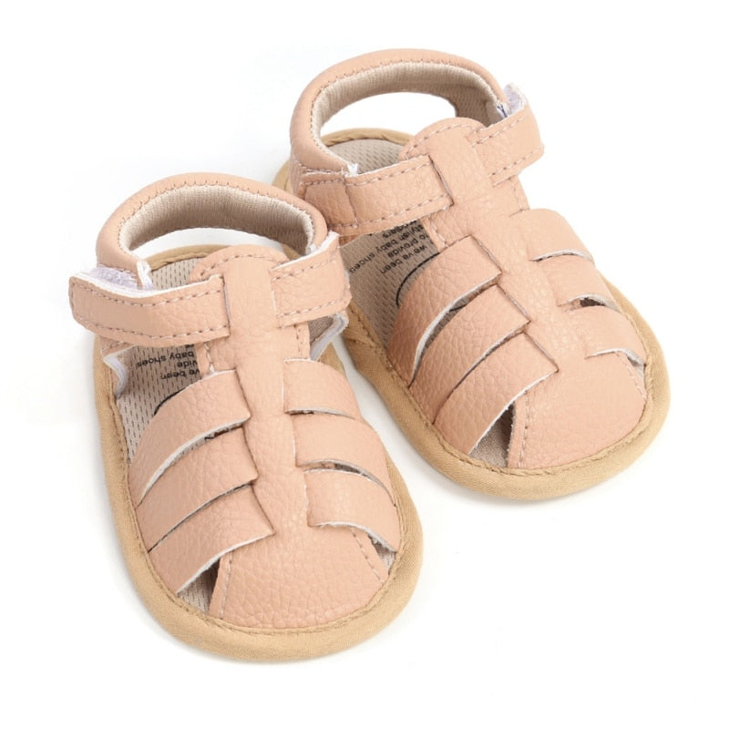 Summer Newborn Shoes Baby Boys Sandals Soft Leather Bebe Boys Prewalker Soft Sole Genuine Leather Beach Sandals 4 Colors