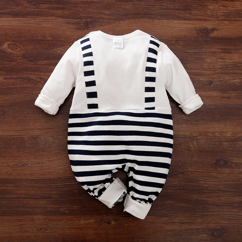 PatPat 2021 New Spring and Summer Autumn Baby Boy Stripe Long-sleeve Jumpsuit for Baby Boy Baby&