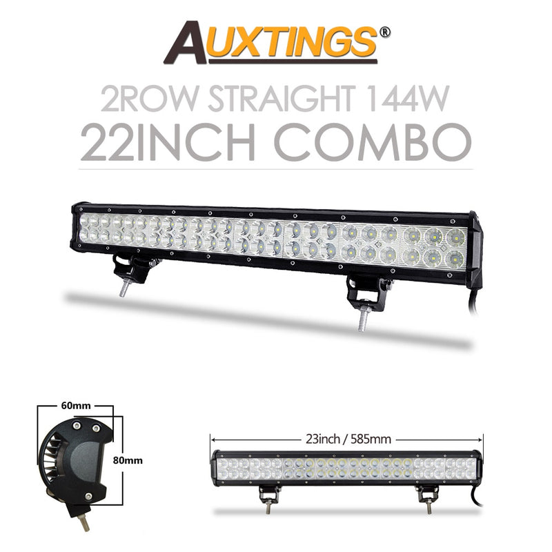 Auxtings 12 '' 22 '' 20 Zoll 12 V 24 V Offroad-LED-Lichtleiste Spot Flood Combo 20 '' 126 W LED-Arbeitslicht für Jeep Car 4WD Truck SUV ATV