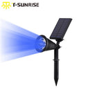 T-SUNRISE Solarstrahler für den Außenbereich, Landschaftsbeleuchtung, wasserdicht, Sicherheits-Gartenlampe, einstellbar für Terrasse, Hof, Garten, blaue Farbe