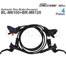SHIMANO DEORE M6100 M6120 Hydraulic Disc Brake Groupset with M6100 Brake Lever and BR-M6100 or M6120 Brake Caliper assembled