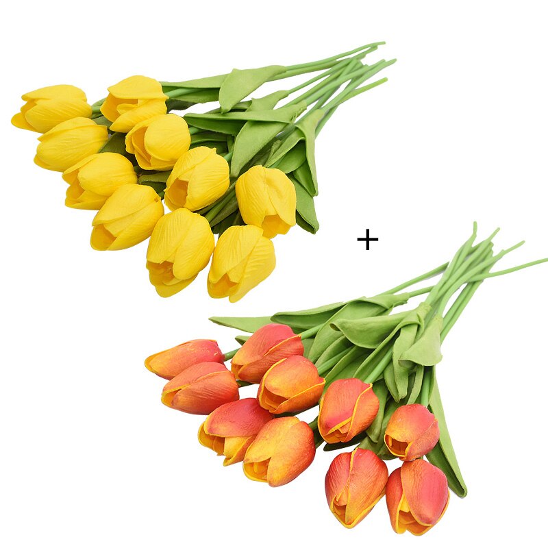 20pcs Mix Tulip Artificial Flower Real Touch Artificial Bouquet Fake Flower for Wedding Decoration Flowers Home Garden Decor