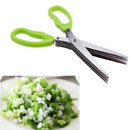 Scallion Scissors Herb Onion Cutter 5 Blades Multi-functional Stainless Steel Vegetable Cutter Knives Scissors Cooking Tools