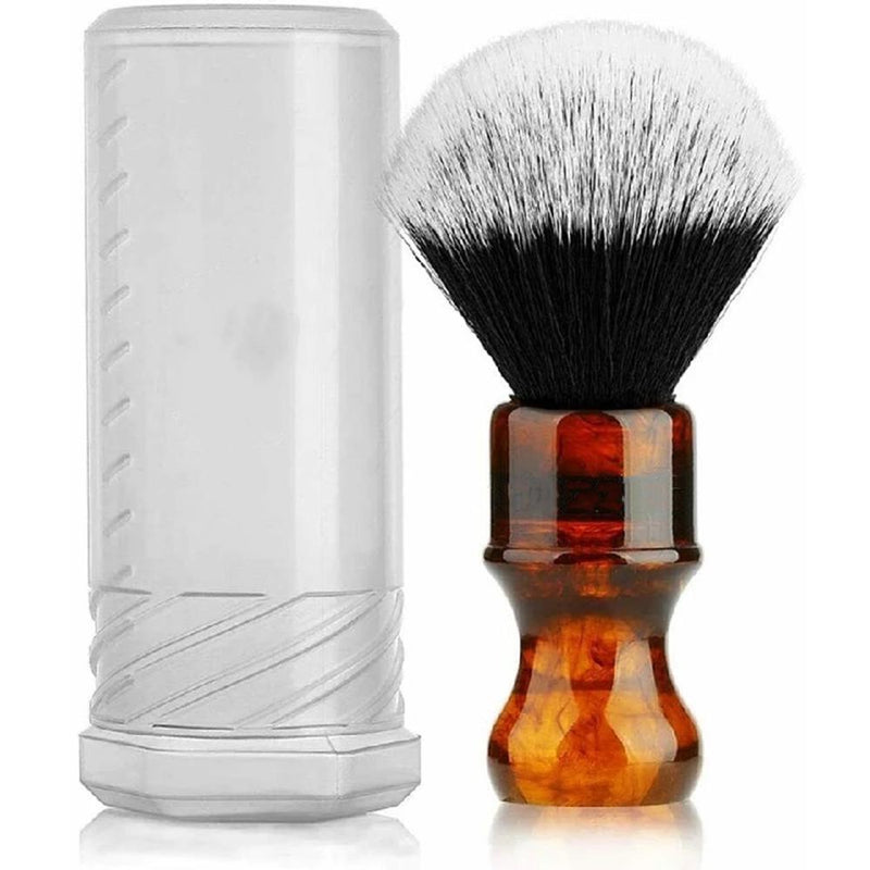 Amber Shaving Brush Silvertip Synthetic Badger Hair with Resin Handle Anbbas for Men Professional Wet Shaving (Knot 24mm) Amber