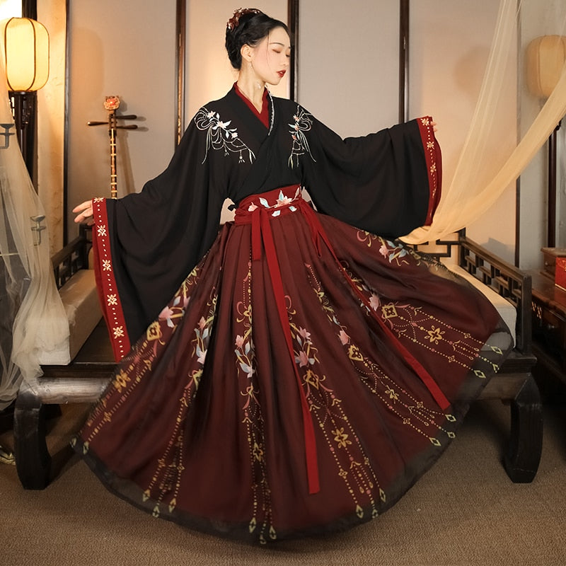 Traje de Hanfu tradicional chino para mujer, vestido de la dinastía Han antigua, vestido de princesa Oriental, ropa de baile elegante de la dinastía Tang para mujer