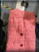 Herbst und Winter Kinderwagen Babyschlafsack Outdoor Knopf Baby gestrickter Schlafsack Wolle gebürstet und dicke Babydecke