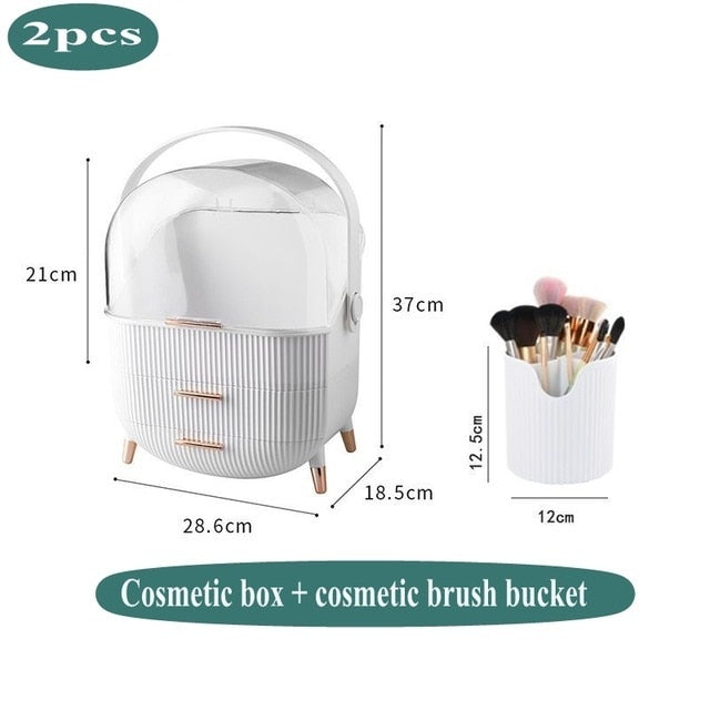 Fashion Acrylic Cosmetic Case Desktop Dustproof Drawer Type Beauty Organizer Boxes Bathroom Waterproof Toiletry kits Storage Box