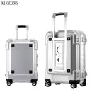 KLQDZMS 20 "24" 29 pulgadas marco de aluminio equipaje rodante spinner en la rueda hombres mujeres llevar en maleta de viaje trolley bolsa