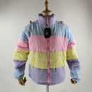 Winter Thicken Rainbow Contrast Women's Down Jacket Loose Padded Student Winter Coat Women Warm College Parka Female