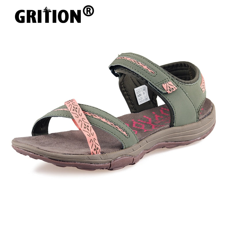 GRITION, sandalias para mujer, verano, exterior, playa plana, punta abierta, zapatos informales para mujer, caminar, senderismo, senderismo, moda ligera 2021