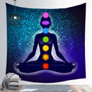 Indian Buddha Statue Meditation 7 Chakra Tapestry Wall Hanging Mandala Tapestries Wall Cloth Psychedelic Yoga Carpet Boho Decor