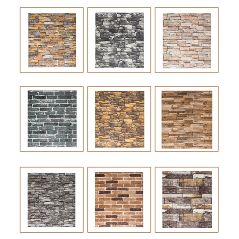 10pc 77*70cm 3D Wall Sticker Imitation Brick Bedroom Waterproof Self-adhesive Wallpaper For Living Room TV Backdrop Decor