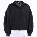 2022 Women Blouse Shirts Elegant Ruffles White Summer Tops Tunic Woman Puff Sleeve Solid Casual Loose Shirt blusas feminina