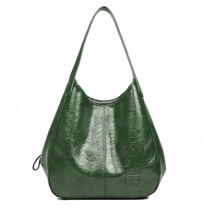 Bolso de mano informal para mujer, bolso de mano de gran capacidad, bolso de señora de alta calidad, bolso de Hobo Vintage, bolso de hombro de retazos suave, marrón