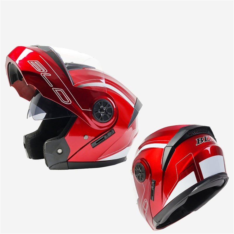 BLD Modular Dual Lens Casco de motocicleta Seguridad Downhill Flip Up Cascos Profesional Motocross Racing Full Face Casco Moto