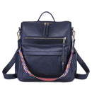 Retro Large Backpack Women PU Leather Rucksack Women&