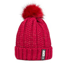 New Women Warm Thick Hat Fashion Winter Hats For Woman Add Fur Lined Knitted Cap Letter B Beanie Hat Girls Pompom Knitted Hat