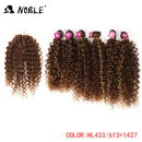 Noble Synthetic Hair Weave 16-20 inch 7Pieces/lot Afro Kinky Curly Hair Bundles With Closure African lace For Women hair Extensi