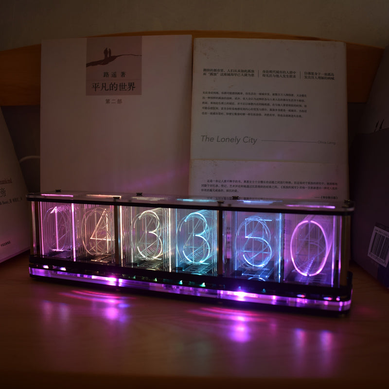 Reloj de tubo de brillo RGB a todo Color DIY DS3231 Kit de reloj de escritorio electrónico regalo de decoración del hogar con función de espectro de música LED