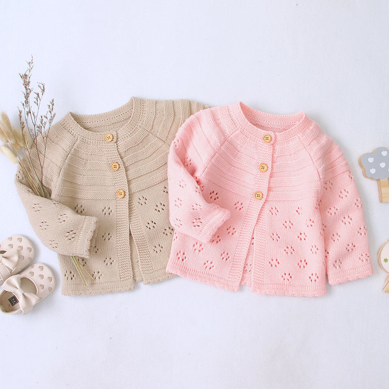 2022 Autumn Winter Kids Boys Girls Sweaters Baby Girl Solid Cotton Sweater Jacket Boys Children Knitted Kids Sweaters Girls