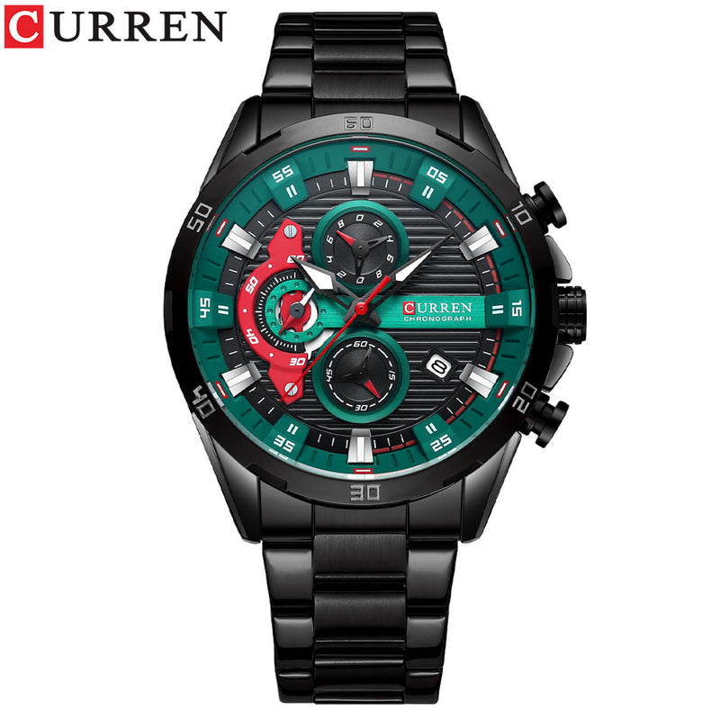 CURREN New Chronograph Men Watches for Sport Casual Stainless Steel Luminous Wristwatches for Male Creative Design Quartz Clock