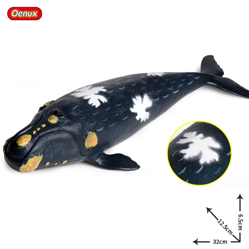 Oenux, animales de la vida marina de gran tamaño, modelo de figuras de acción de gran tiburón blanco suave, juguetes educativos realistas para regalo de niños