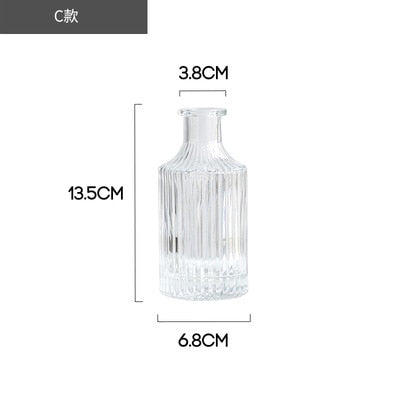 Simple Transparent Glass Small Vase Nordic Decoration Living Room Flower Home Vases For Flowers Aromatherapy Bottle