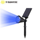 T-SUNRISE Solarstrahler für den Außenbereich, Landschaftsbeleuchtung, wasserdicht, Sicherheits-Gartenlampe, einstellbar für Terrasse, Hof, Garten, blaue Farbe