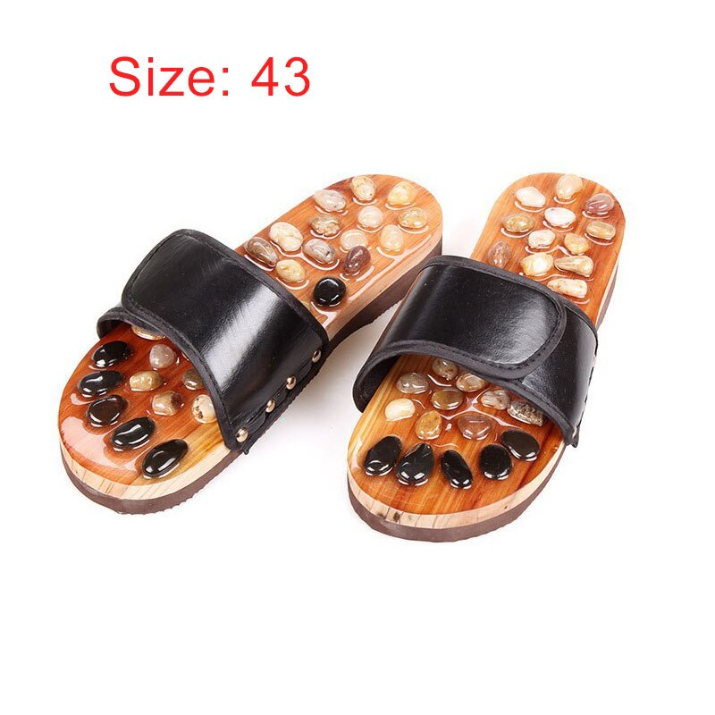 Natural Pebble Stone Foot Massager Slippers Reflexology Care Blood Activating Foot Acupuncture Point Massage Shoes For Men Women