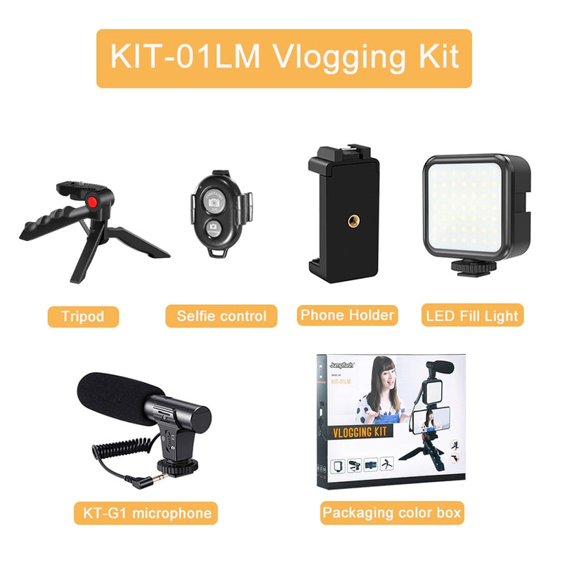 MAMEN Professional Vlogging Kit Equipo de grabación de video con trípode Control Bluetooth para cámara SLR Smartphone Youtube Set