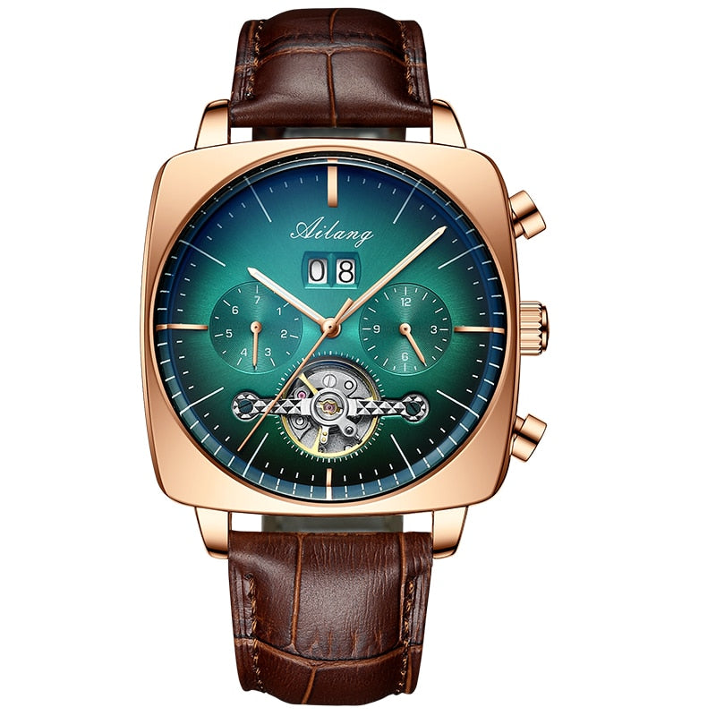 2022AILANG reloj de marca famosa montre automatique luxe cronógrafo cuadrado reloj de esfera grande hueco impermeable relojes de moda para hombre