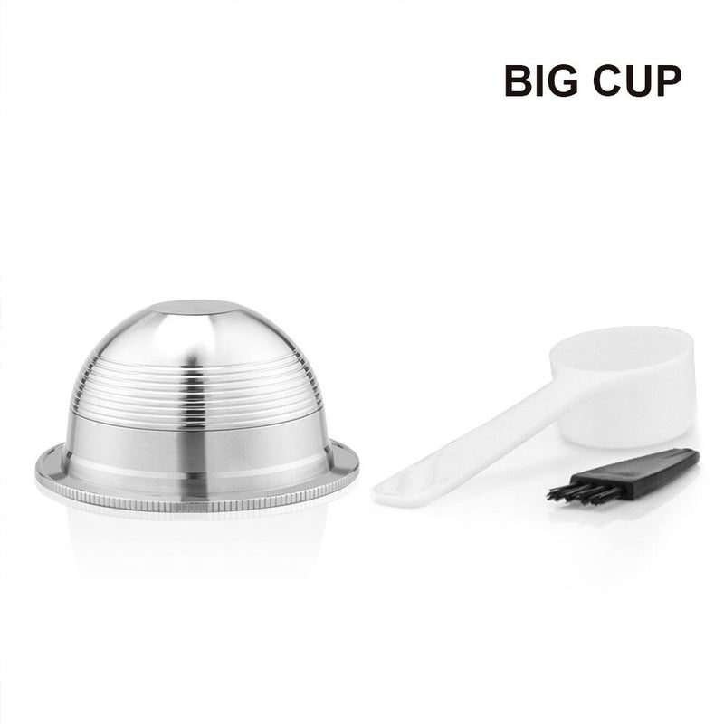 ICafilas BIG & Small CUP Espresso Capsulas ReusableNespresso Vertuoline & Vertuo Stainless Steel Refillable Coffee Filter  Pods